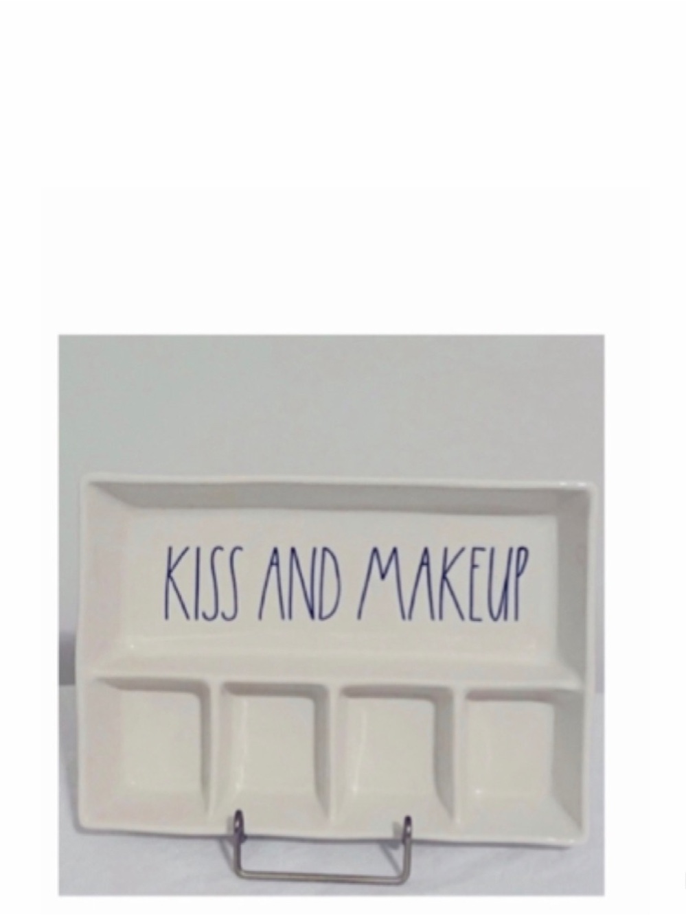NEW Rae Dunn Kiss And Makeup Ceramic Vanity Tray Holder